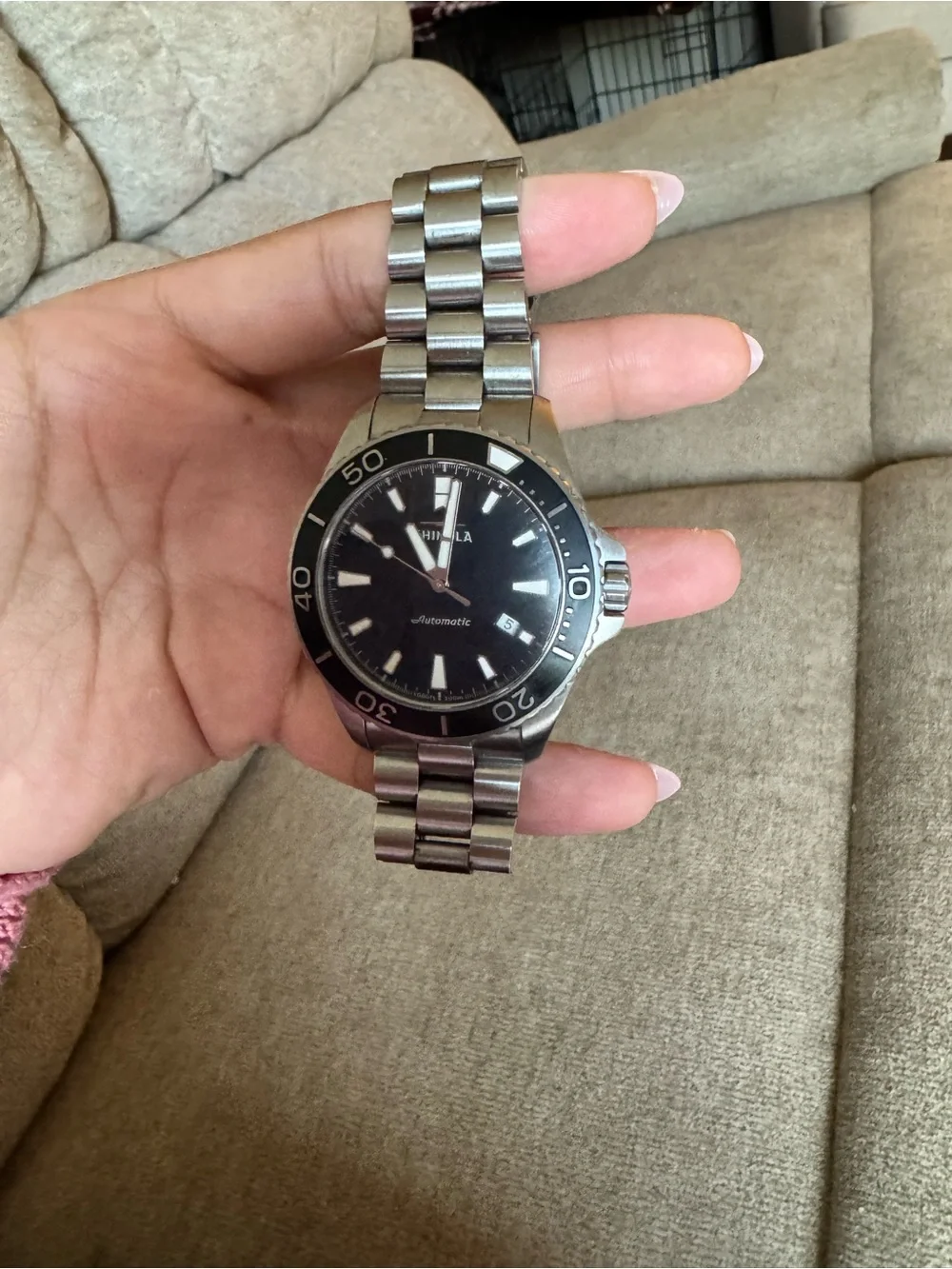 Shinola Lake Superior Monster Men’s Stainless Steel Black Dial Watch